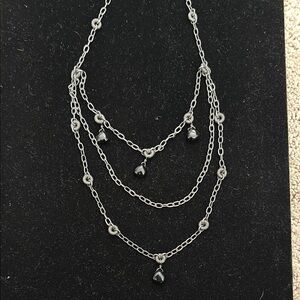 Silpada Sterling Silver Layered Necklace with Black Onyx Detail